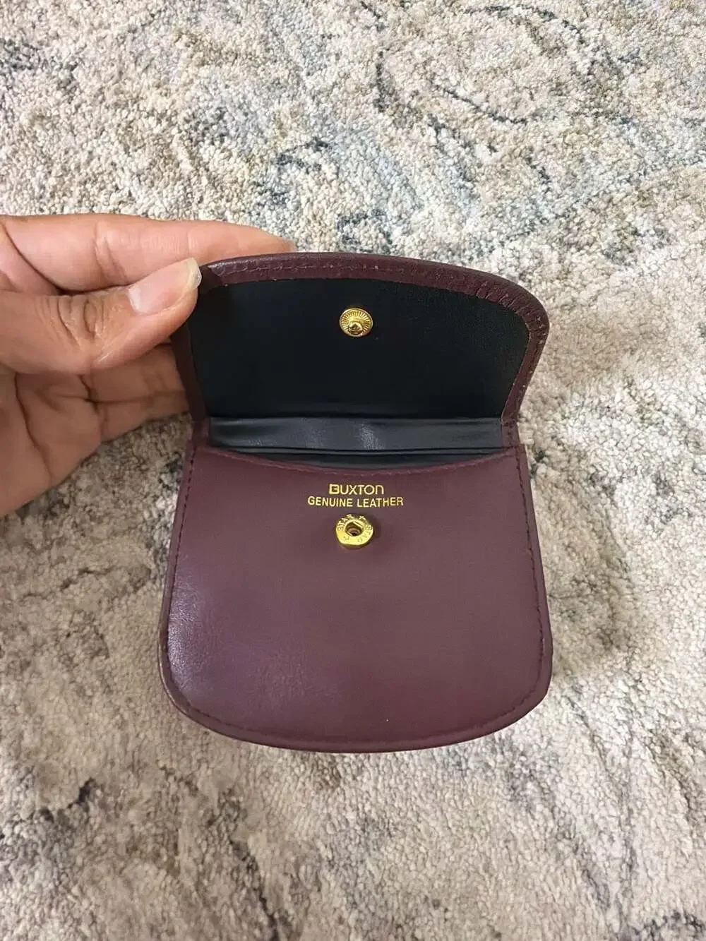 Buxton Vintage Genuine Leather Burgundy Mini Coin Purse